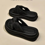 Damen flache Sandalen mit modischem Knötchendesign R&B