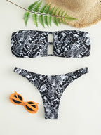 Damen Bandeau-Bikini-Set mit modischem Cut-Out