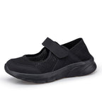 Damen nan Komfort-Riemchen-Sneaker mit Klettverschluss nahtlosem Strickschaft und dämpfender Leichtsohle R&B