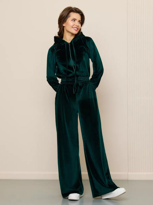 Damen Luxuriöses Fleece-Loungewear-Set mit Kapuze und lockerer Passform R&B