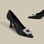 Damen elegante Stiletto-Pumps mit funkelnder Strass-Schnalle R&B