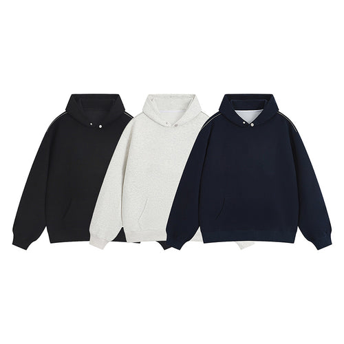 Damen Kapuzenpullover mit praktischen Druckknöpfen und Kängurutasche R&B