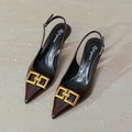 Damen Slingback Pumps mit eleganter Schnallenapplikation