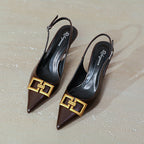 Damen Slingback Pumps mit eleganter Schnallenapplikation