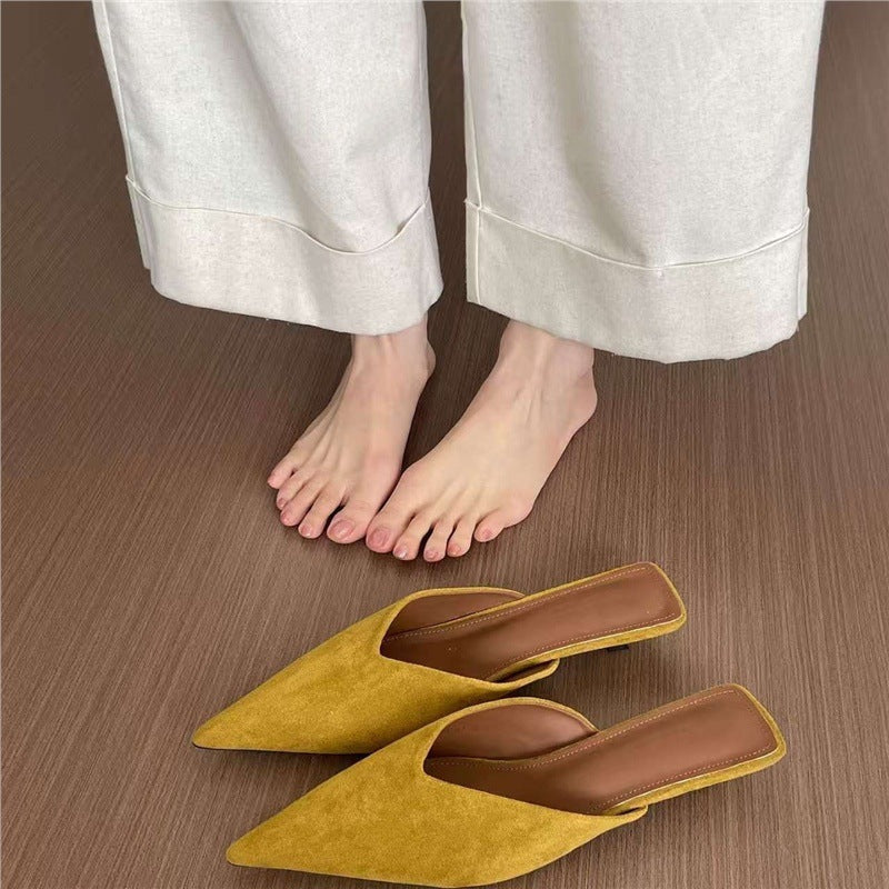 Damen spitze Mules mit elegantem Velourslederfutter R&B