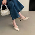 Damen elegante Slingback Pumps mit zarten Schleifenverzierungen R&B