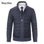Herren gefütterte Übergangsjacke mit hohem Kragen und strukturiertem Design
