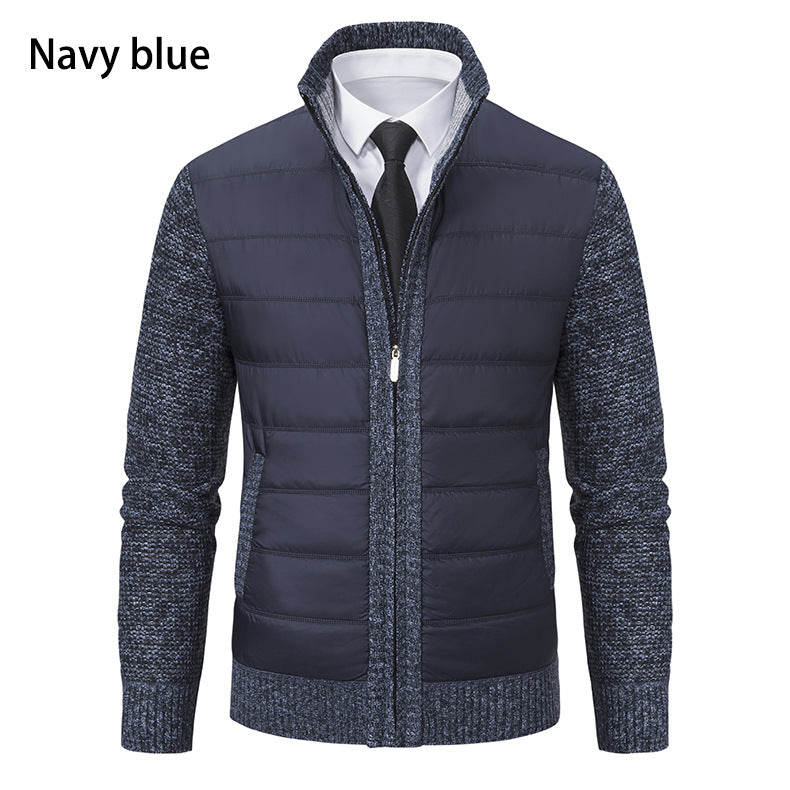 Herren gefütterte Übergangsjacke mit hohem Kragen und strukturiertem Design