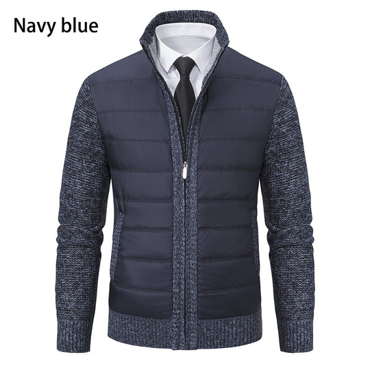 Herren gefütterte Übergangsjacke mit hohem Kragen und strukturiertem Design R&B