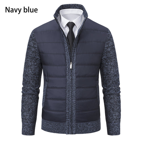 Herren gefütterte Übergangsjacke mit hohem Kragen und strukturiertem Design R&B