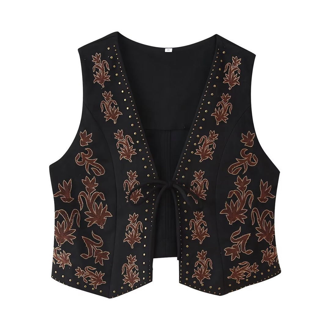 Damen Elegante und kunstvoll gestickte Weste R&B