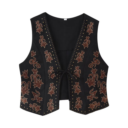 Damen Elegante und kunstvoll gestickte Weste R&B