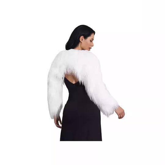 Damen Extravaganter Kunstpelzbolero mit elegantem Schnitt R&B