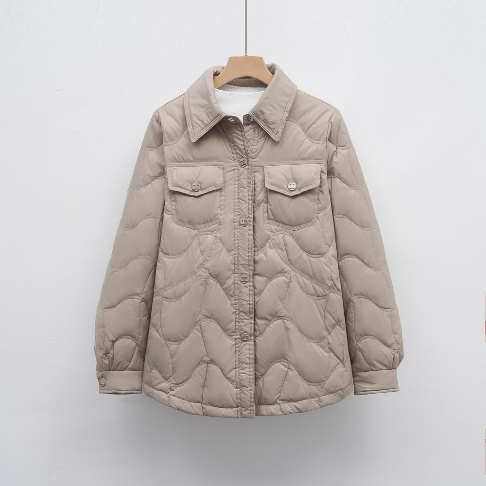Damen gesteppte Outdoor-Jacke mit Taschen und bequemer Passform R&B