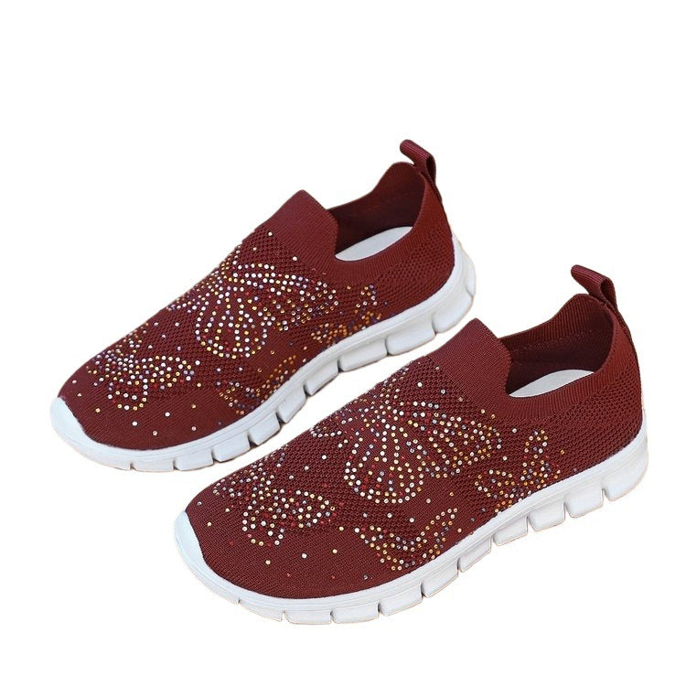Damen Sportliche Slip-Ons mit funkelnden Verzierungen R&B