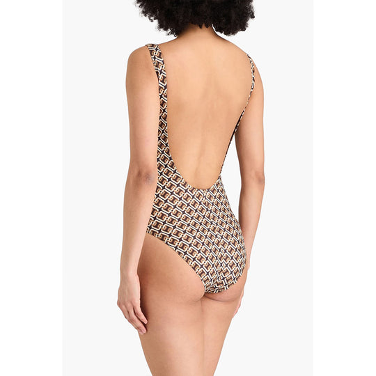 Damen Designer Badeanzug mit geometrischem Muster R&B