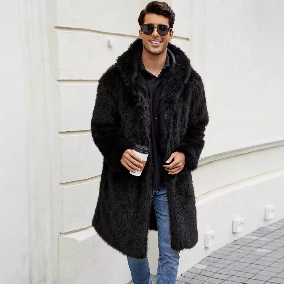 Herren Elegant gefütterter Mantel mit Kapuze R&B
