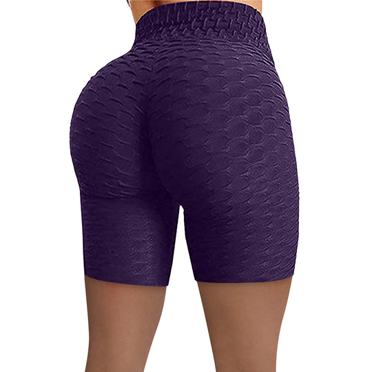 Damen Komfortable Sportshorts mit hohem Taillenbund und strukturierter Oberfläche R&B