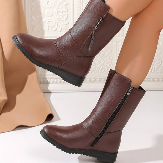 Damen modische Stiefel mit elegantem Reißverschluss und komfortabler Sohle R&B