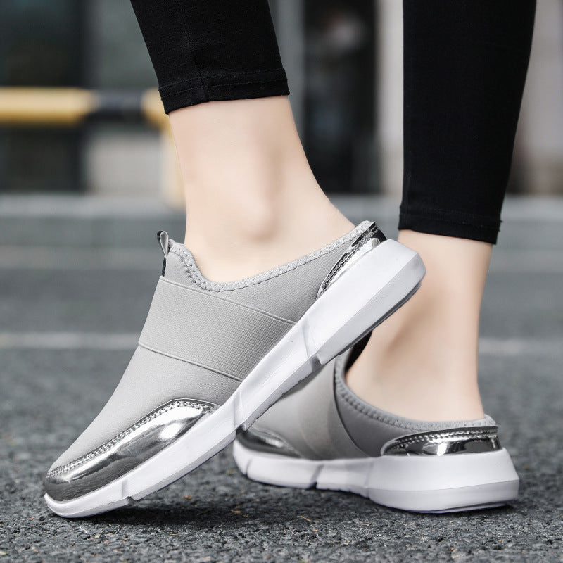 Damen Bequeme Slip-On Clogs mit elastischem Obermaterial
