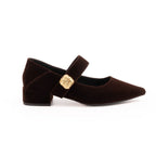 Damen elegante Mary Jane Pumps mit modischem Riemchen und goldener Schnalle R&B