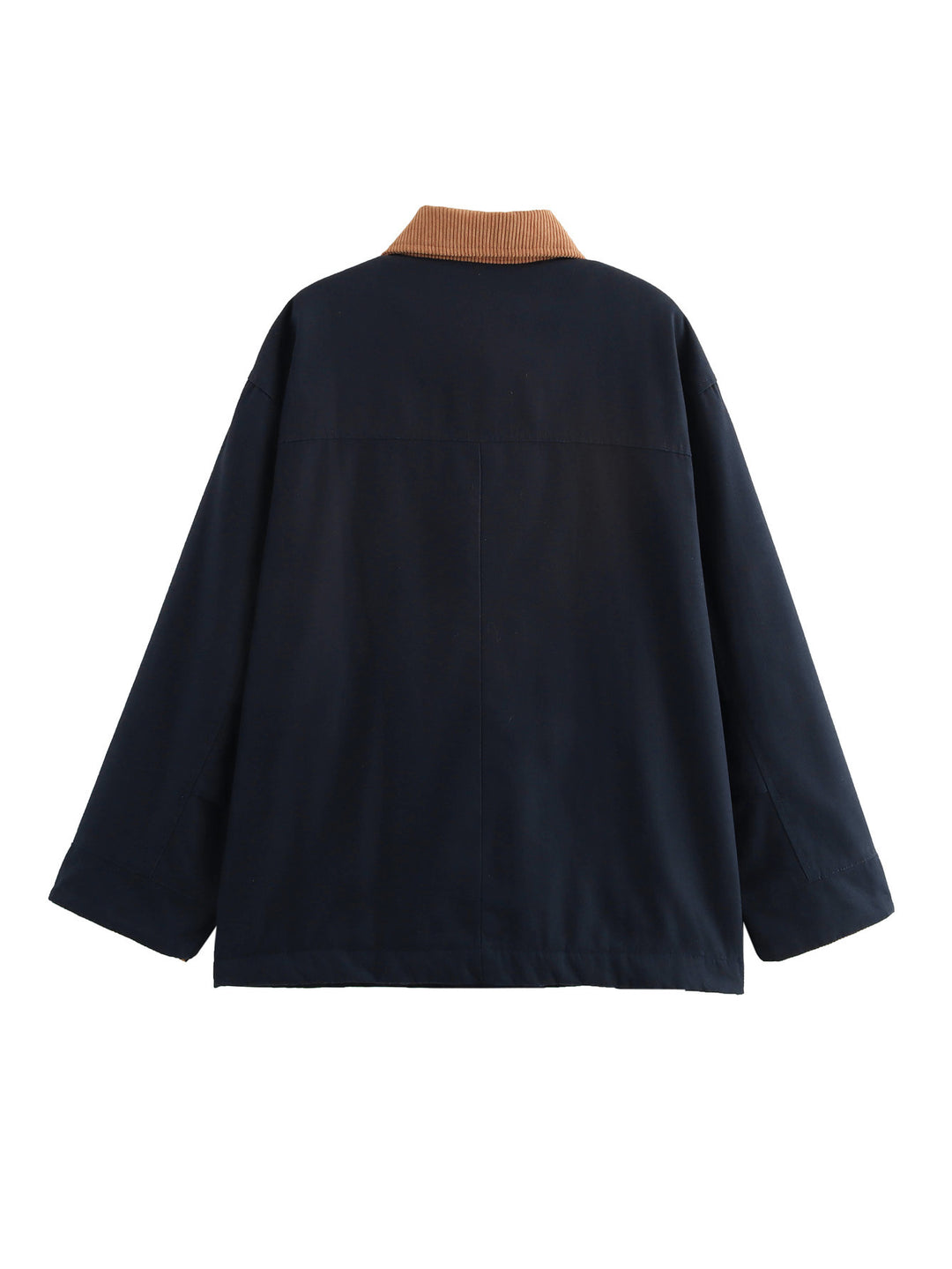 Damen lässige Übergangsjacke mit cordartigem Kragen und praktischen Taschen R&B