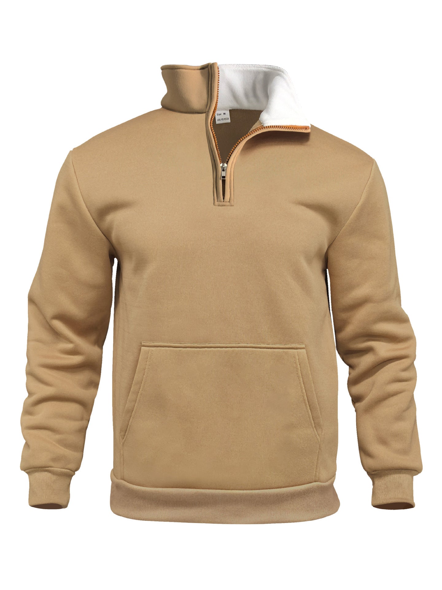 Herren sportlicher Kapuzenpullover mit halbem Reißverschluss und praktischer Kängurutasche R&B