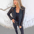 Damen Spitzenblazer mit eleganter Passform und zartem Durchbruchdesign