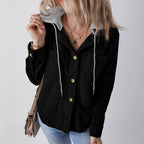 Damen Strukturierte Hemdjacke mit Kapuze und praktischen Taschen R&B
