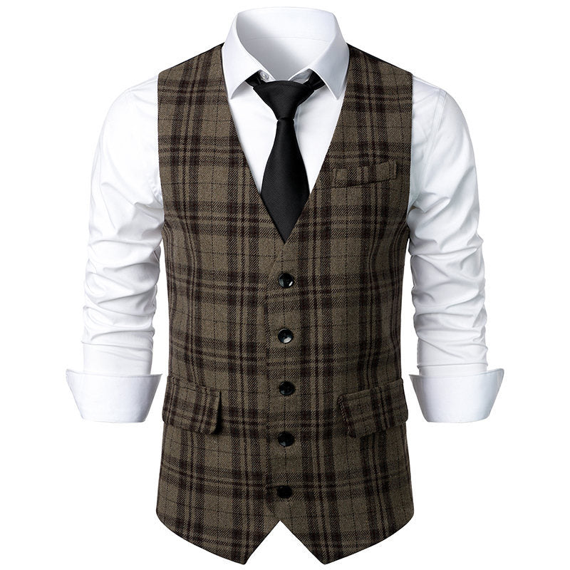 Herren klassische Karoveste mit elegante Schnitt und praktischen Taschen R&B