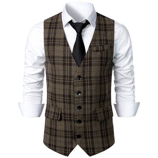 Herren klassische Karoveste mit elegante Schnitt und praktischen Taschen R&B