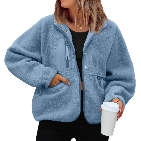 Damen kuschelige Fleecejacke mit praktischen Taschen R&B