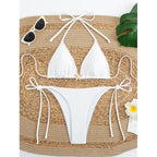 Damen Triangel-Bikini-Set mit verstellbaren Trägersystem und eleganter Dekoration R&B