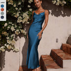 Damen Seidenmaxikleid mit elegantem Schnitt und schmeichelndem Design R&B