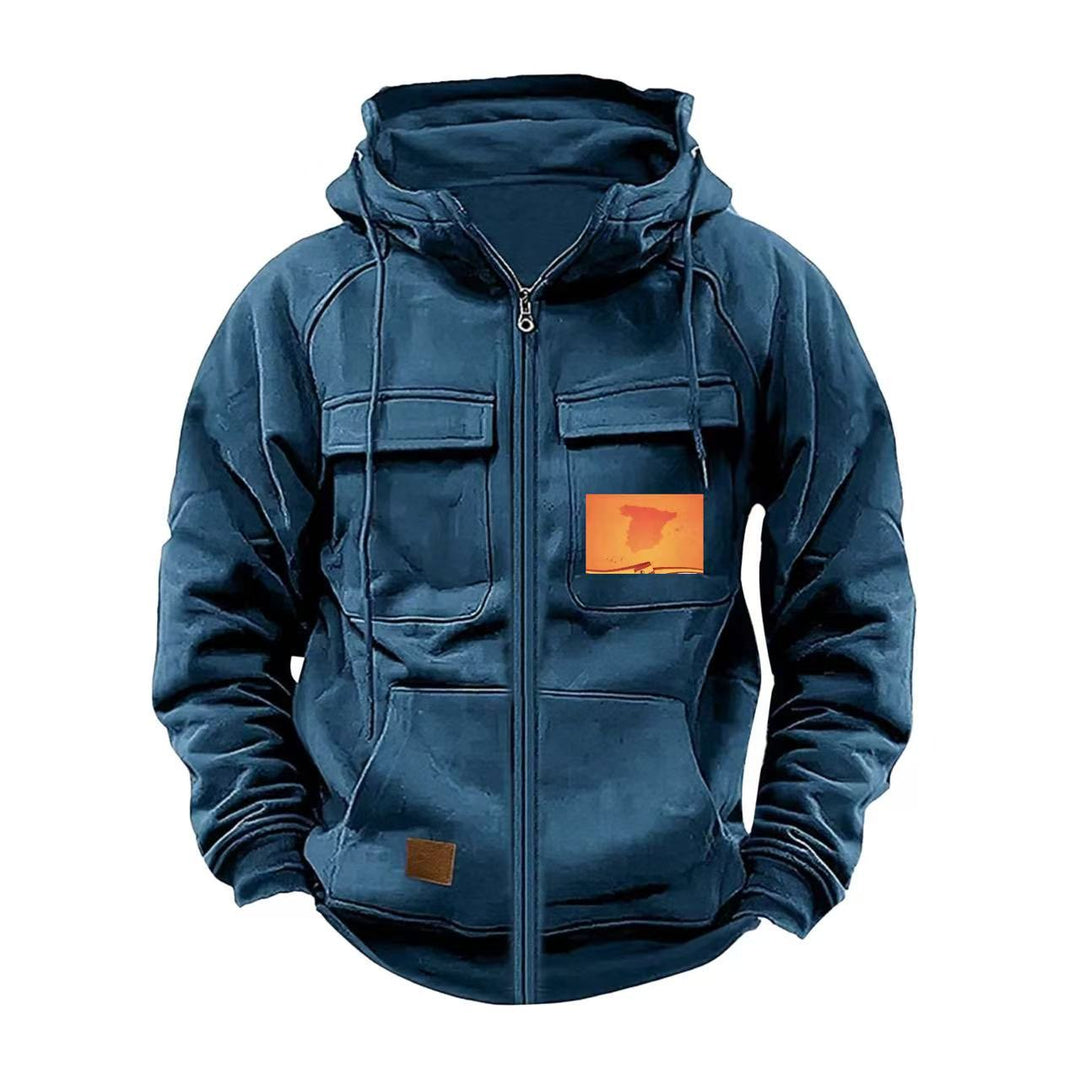 Herren multifunktionale Kapuzenjacke mit praktischen Taschen R&B