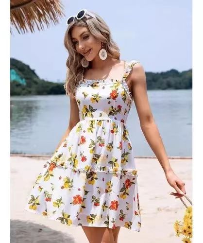 Damen luftiges Sommerkleid mit Blumenmuster R&B