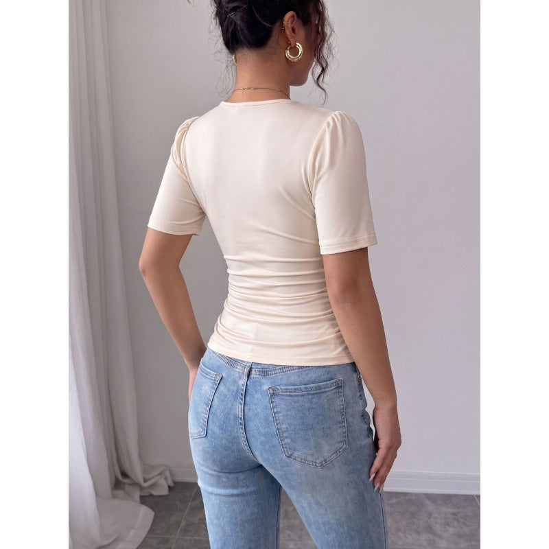 Damen elegante Bluse mit Perlen-Detail R&B
