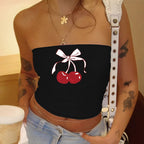 Damen Bandeau-Top mit elegantem Spitzenbandmotiv R&B