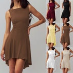 Damen ärmelloses asymmetrisches Kleid