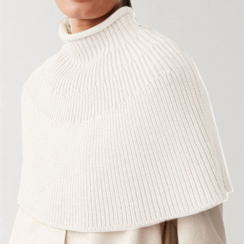 Damen Stricktop mit hohem Kragen und Wellenstruktur R&B