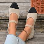Damen Ballerinas mit elastischem Riemendesign und atmungsaktiver Textiloberfläche R&B