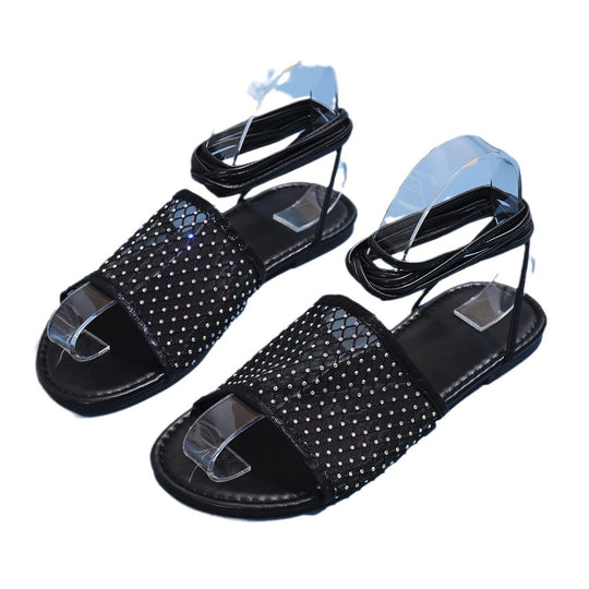 Damen Strass Verzierter Sandalen R&B