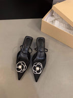Damen Slingback Pumps mit trendiger Blumenapplikation R&B