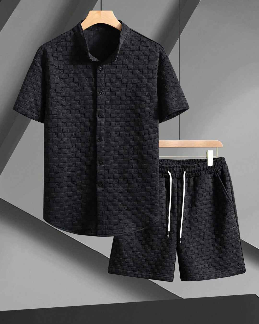 Damen lässiges Kurzarm Hemd und Shorts Set R&B