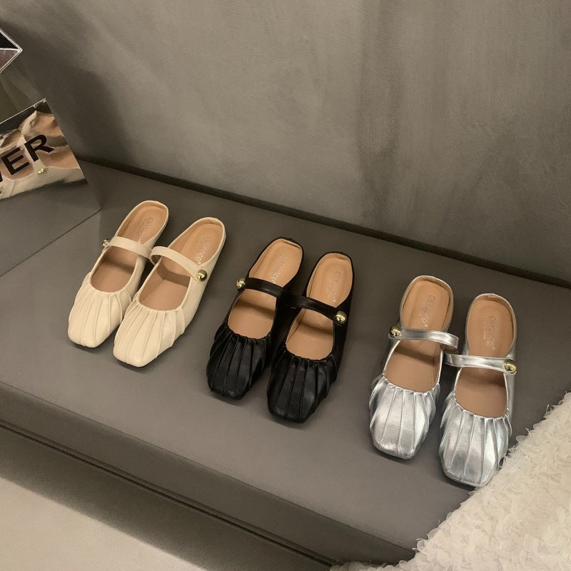 Damen elegante Ballerinas mit modischem Rüschendesign R&B