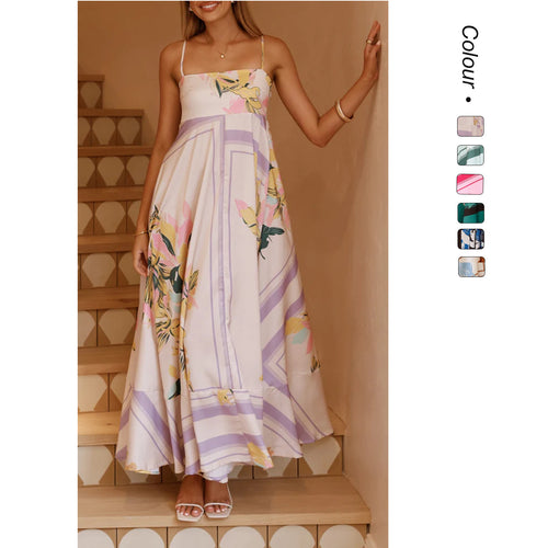 Damen Maxikleid mit floralem Motiv und fließendem Schnitt R&B
