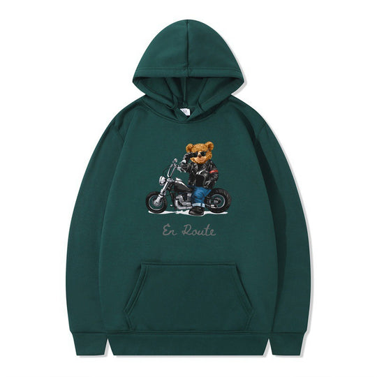 Damen Kapuzenpullover mit einzigartigem Bärenmotiv und lässiger Passform R&B