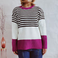 Damen trendy gestreifter Pullover mit modernen Akzenten und komfortablem Schnitt R&B