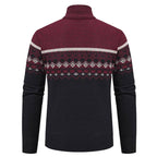 Herren Strickjacke mit Stehkragen und Norweger-Muster R&B