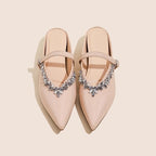 Damen elegante Slingback-Schuhe mit Kristallverzierungen R&B
